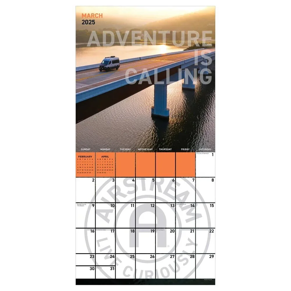 TF PUBLISHING 2025 Airstream Live Riveted Wall Calendar | Large Grids